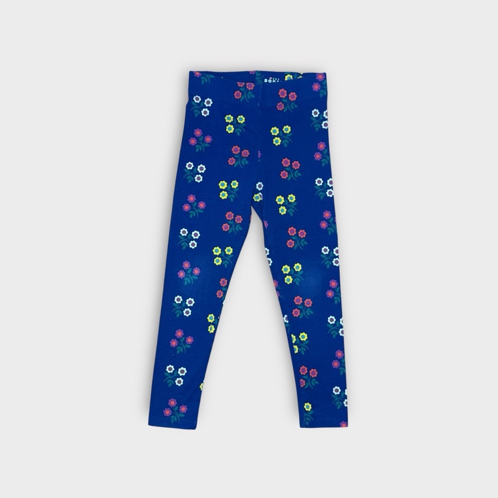 Mini Boden Floral Pattern Blue Leggings